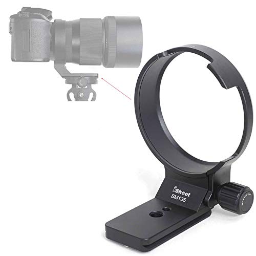 iShoot Stativschelle Stativring Objektiv Montage Stativ Halterungsring Stützring für Sigma 135mm f/1.8 DG HSM Art Lens (EF/F/E Mount), unten ist Arca-Swiss Fit Kameraplatte Schnellwechselplatte von iShoot
