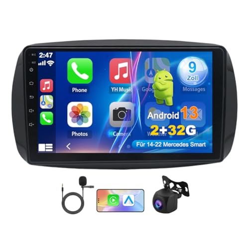 iSpchen 2G+32G Android 14 Autoradio Doppel Din für 2014-2022 Benz Smart mit Wireless Carplay Android Auto 9 Zoll Touchscreen Bluetooth WiFi GPS Rückfahrkamera FM/RDS Radio+ AHD Kamera & MIC iSpchen 2G+32G Android 14 Autoradio Doppel Din für 2014-2022 Benz Smart mit Wireless Carplay Android Auto 9 Zoll Touchscreen Bluetooth WiFi GPS Rückfahrkamera FM/RDS Radio+ AHD Kamera & MIC von iSpchen