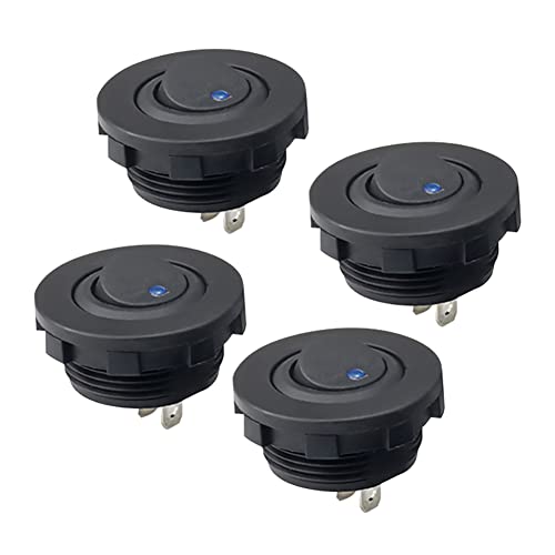 iSpchen 4 Stück LED-Wippschalter 3-poliger Ein-/Aus-Schalter DC 12V 20A runde Ein-/Aus Druckknopf Schalter für Auto,LKW,Boot von iSpchen