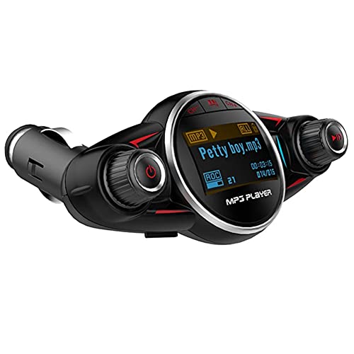 iSpchen Auto MP3-Bluetooth-Player FM-Transmitter Bluetooth AUX-Audio Empfänger 180-Grad Drehung Autoradio Adapter mit USB-Autoladegerät von iSpchen