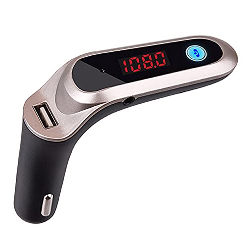 iSpchen Bluetooth FM-Transmitter V2.1 MP3-Player mit Freisprecheinrichtung LED-Anzeige Auto Radio Adapter Tragbarer Musik Player mit USB Ladegerät,unterstützt USB-Stick&TF-Karte,Gold von iSpchen