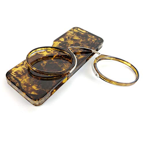 iSpchen Lesebrille tragbar Armlos Männer, Frauen, Stilvolle Frameless Presbyopic Brille mit Tasche, Mini Vergrößerung Glas Zum lesen # +1.5 von iSpchen