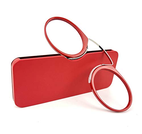 iSpchen Lesebrille tragbar Armlos Männer, Frauen, Stilvolle Frameless Presbyopic Brille mit Tasche, Mini Vergrößerung Glas Zum lesen Rot +3.0 iSpchen Lesebrille tragbar Armlos Männer, Frauen, Stilvolle Frameless Presbyopic Brille mit Tasche, Mini Vergrößerung Glas Zum lesen Rot +3.0 von iSpchen