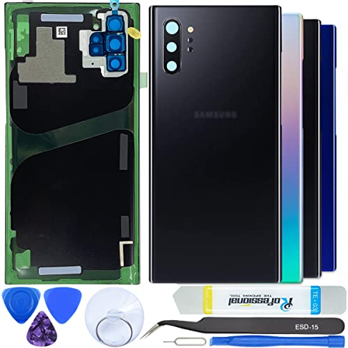 iStable Akkudeckel Set für Samsung Galaxy Note 10+ Plus N976F Rückseite Glas mit Kamera Linse Deckel Backcover -Original Schwarz, note-10p-back-black von iStable