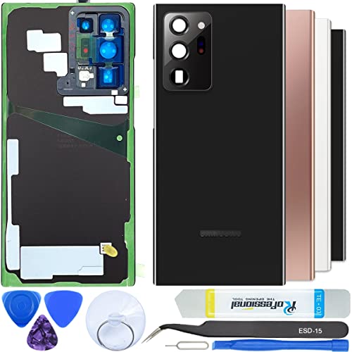 iStable Akkudeckel Set für Samsung Galaxy Note 20 Ultra N986F Rückseite Glas mit Kamera Linse Deckel Backcover -Original Schwarz von iStable