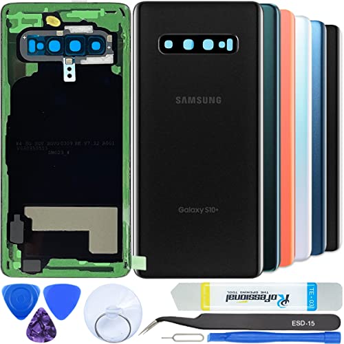 iStable Akkudeckel Set für Samsung Galaxy S10+ Plus SM-G975 Rückseite Glas mit Kamera Linse Deckel Backcover -Original Schwarz galaxy-s10p-back-black von iStable