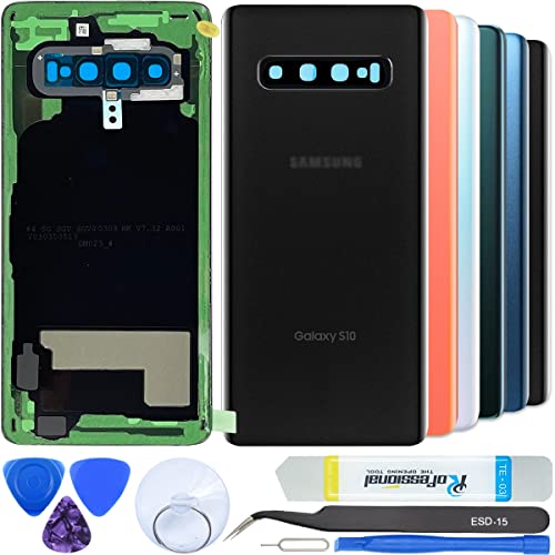 iStable Akkudeckel Set für Samsung Galaxy S10 SM-G973 Rückseite Glas mit Kamera Linse Deckel Backcover -Original Schwarz, galaxy-s10-back-black von iStable