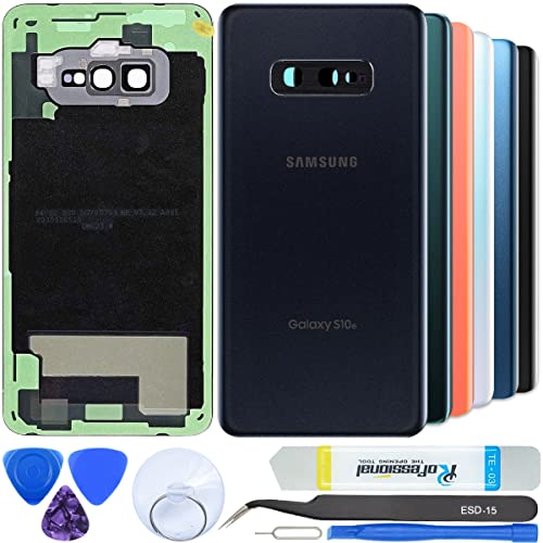 iStable Akkudeckel Set für Samsung Galaxy S10e SM-G970 Rückseite Glas mit Kamera Linse Deckel Backcover -Original Schwarz von iStable