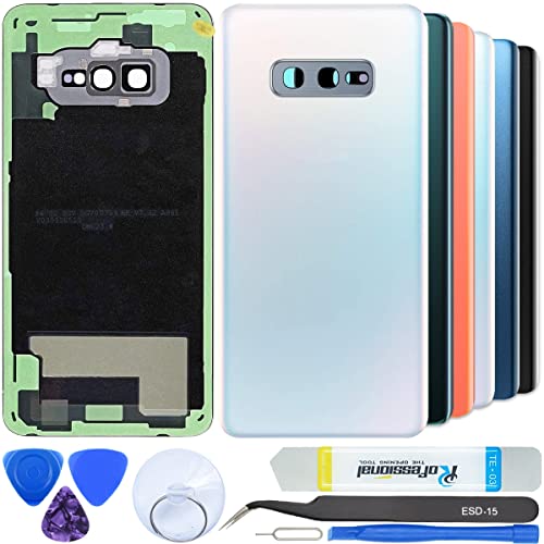 iStable Akkudeckel Set für Samsung Galaxy S10e SM-G970 Rückseite Glas mit Kamera Linse Deckel Backcover -Original Weiß galaxy-s10e-back-white von iStable