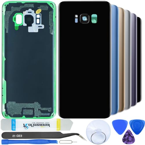 iStable Akkudeckel Set für Samsung Galaxy S8+ Plus G955F Rückseite Glas mit Kamera Linse Deckel Backcover -Original Schwarz von iStable