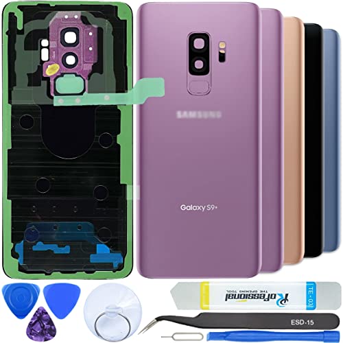 iStable Akkudeckel Set für Samsung Galaxy S9+ Plus SM-G965 Rückseite Glas mit Kamera Linse Deckel Backcover -Original Purple von iStable