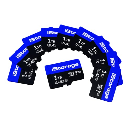 10 Pack iStorage microSD-Karte 1TB | Verschlüsseln Sie die auf iStorage microSD-Karten gespeicherten Daten mit dem datAshur SD USB-Flash-Laufwerk | Nur mit datAshur SD-Laufwerken kompatibel von iStorage