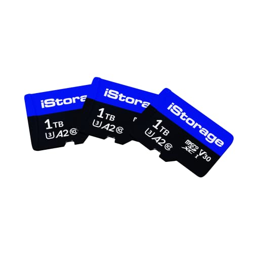 3 Pack iStorage 1TB microSD-Karte | Verschlüsseln Sie die auf iStorage microSD-Karten gespeicherten Daten mit dem datAshur SD USB-Flash-Laufwerk | Nur kompatibel mit datAshur SD-Laufwerken von iStorage