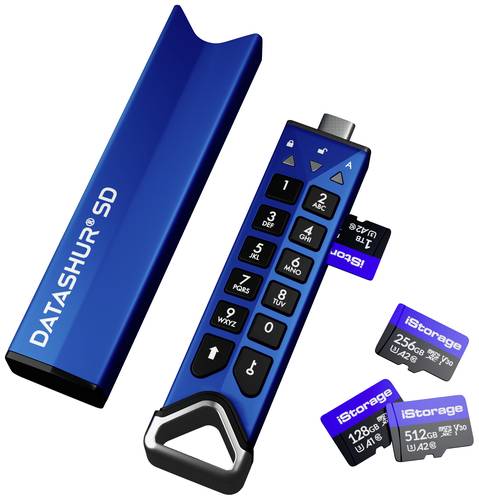 IStorage IS-FL-DSD-256-SP Externer Speicherkartenleser Blau IS-FL-DSD-256-SP USB-C® 3.2 von iStorage