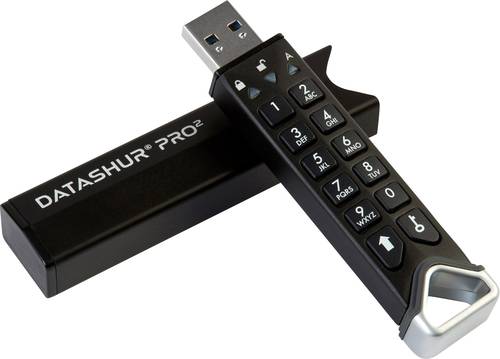 IStorage datAshur Pro2 USB-Stick 4GB Schwarz IS-FL-DP2-256-4 USB 3.2 Gen 1 (USB 3.0) von iStorage