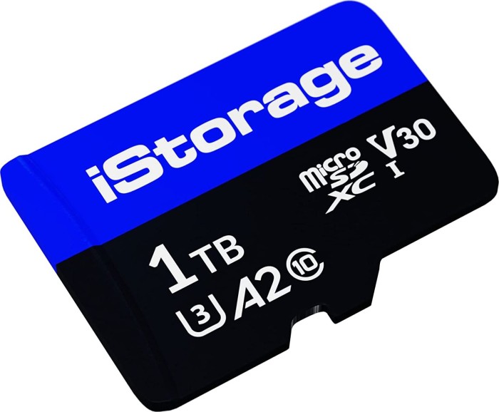 iStorage - Flash-Speicherkarte - 1 TB - A2 / Video Class V30 / UHS-I U3 / Class10 - microSDXC iStorage - Flash-Speicherkarte - 1 TB - A2 / Video Class V30 / UHS-I U3 / Class10 - microSDXC von iStorage