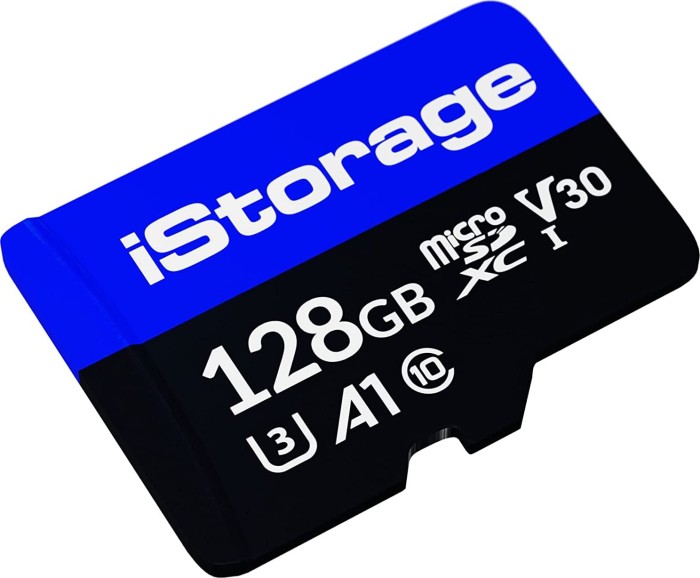 iStorage - Flash-Speicherkarte - 128 GB - A1 / Video Class V30 / UHS-I U3 / Class10 - microSDHC iStorage - Flash-Speicherkarte - 128 GB - A1 / Video Class V30 / UHS-I U3 / Class10 - microSDHC von iStorage