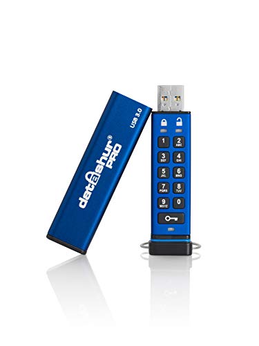 iStorage datAshur PRO 32 GB - Verschlüsselter USB-Speicherstick - Zertifiziert nach FIPS 140-2 Level 3 - Passwortgeschützt - Staub-/wasserbeständig von iStorage