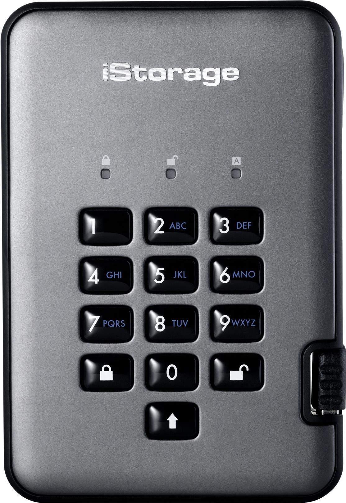 iStorage diskAshur PRO 2 - SSD - verschlüsselt - 1 TB - extern (tragbar) - USB 3.1 - FIPS 197, 256-bit SHA, 256-bit AES-XTS von iStorage