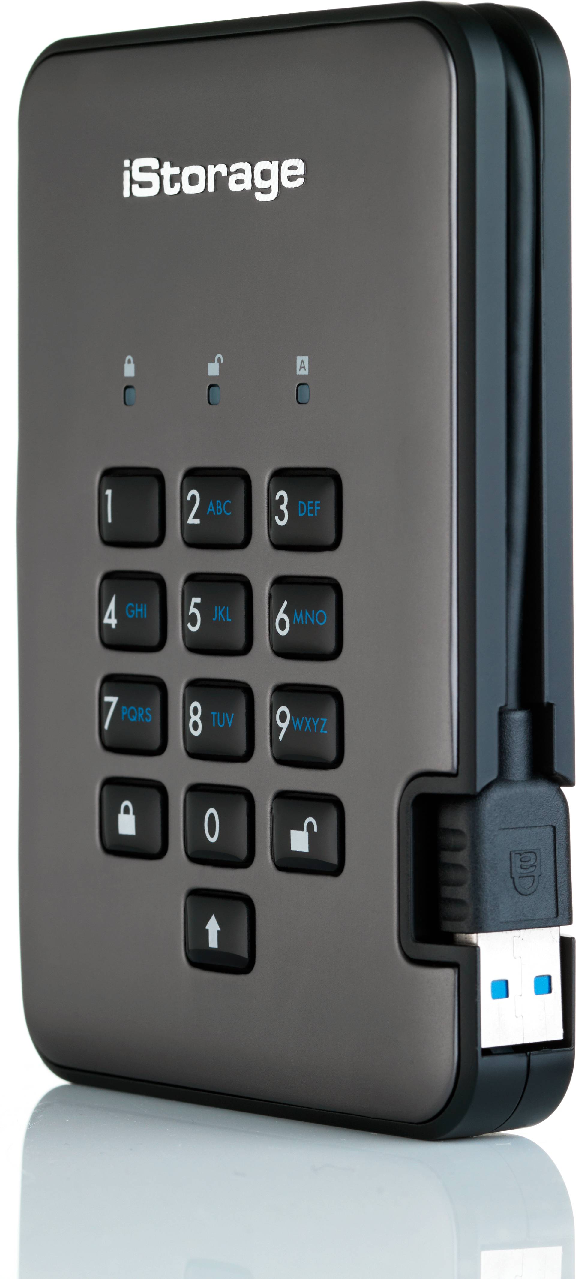 iStorage diskAshur PRO 2 - SSD - verschlüsselt - 512 GB - extern (tragbar) - USB 3.1 - FIPS 197, 256-bit SHA, 256-bit AES-XTS von iStorage