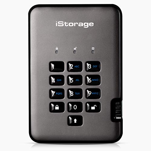 iStorage diskAshur PRO2 SSD 512 GB - Sicheres Solid-State-Laufwerk - FIPS-Stufe 2 - Passwortgeschützt - Staub-/wasserbeständig von iStorage