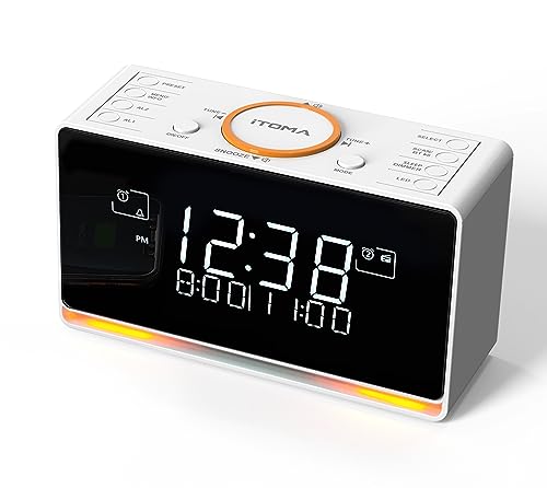 iTOMA DAB Radiowecker (DAB+, UKW, Uhrenradio), Wecker mit Zwei einstellbaren Weckzeiten, Snooze-Funktion, Sleeptimer, dimmbares Display, Kopfhöreranschluss 728 von iTOMA