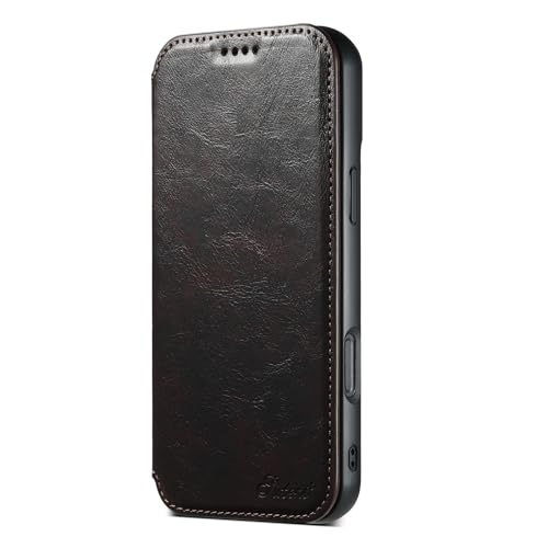 Gewachste magnetische Ledertasche für iPhone 16 Plus mit Kreditkartenfach Brieftasche Flip Ständer Wireless Charging Unterstützung Herren Handyhülle Braun Gewachste magnetische Ledertasche für iPhone 16 Plus mit Kreditkartenfach Brieftasche Flip Ständer Wireless Charging Unterstützung Herren Handyhülle Braun von iTape