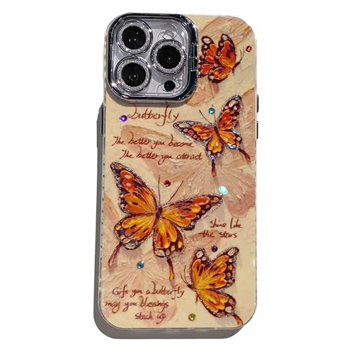 Leopard Brown Butterfly Hülle für iPhone 14 Pro, stoß- und sturzfeste Hülle mit silbergrauem Glitzer Linsenschutz + Ständer Leopard Brown Butterfly Hülle für iPhone 14 Pro, stoß- und sturzfeste Hülle mit silbergrauem Glitzer Linsenschutz + Ständer von iTape