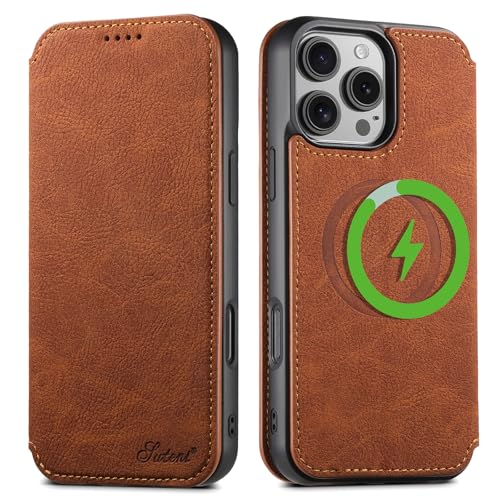 Litchi Muster Magnetische Leder Handyhülle für iPhone 16 Pro, Kreditkartenfach Brieftasche, Flip Cover Ständer, unterstützt kabelloses Laden von iTape