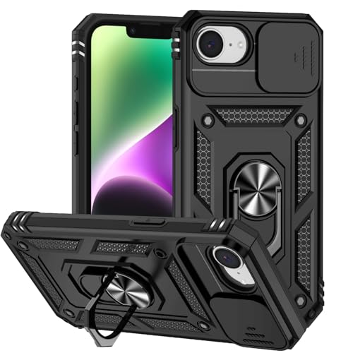 Magnetische Autohalterung 2 in 1 Handyhülle für iPhone 16E 5G, Militärqualität Schutzhülle, Handyhülle eingebauter 360° drehbarer Ring Halterung Schnalle Push-Fenster Linsenschutz Schwarz Magnetische Autohalterung 2 in 1 Handyhülle für iPhone 16E 5G, Militärqualität Schutzhülle, Handyhülle eingebauter 360° drehbarer Ring Halterung Schnalle Push-Fenster Linsenschutz Schwarz von iTape