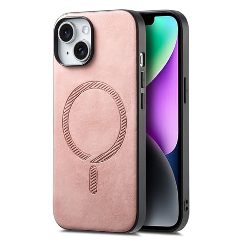 Magnetische Hülle ist kompatibel mit iPhone 14.Soft Touch Magnetic Car Holder Phone Case, unterstützt kabelloses Laden, stoßfest und sturzsicher Rosa von iTape