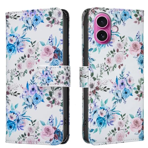 Painted Leather Case Flip Phone Case for iPhone 16, Blue Butterfly Flower Rose Multifunctional Leather Phone Case Wallet Flip Stand with Multi-Card Slot Pocket Painted Leather Case Flip Phone Case for iPhone 16, Blue Butterfly Flower Rose Multifunctional Leather Phone Case Wallet Flip Stand with Multi-Card Slot Pocket von iTape