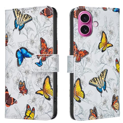 Painted Leather Case Flip Phone Case for iPhone 16 Plus, Blue Butterfly Flower Rose Multifunctional Leather Phone Case Wallet Flip Stand with Multi-Card Slot Pocket Painted Leather Case Flip Phone Case for iPhone 16 Plus, Blue Butterfly Flower Rose Multifunctional Leather Phone Case Wallet Flip Stand with Multi-Card Slot Pocket von iTape