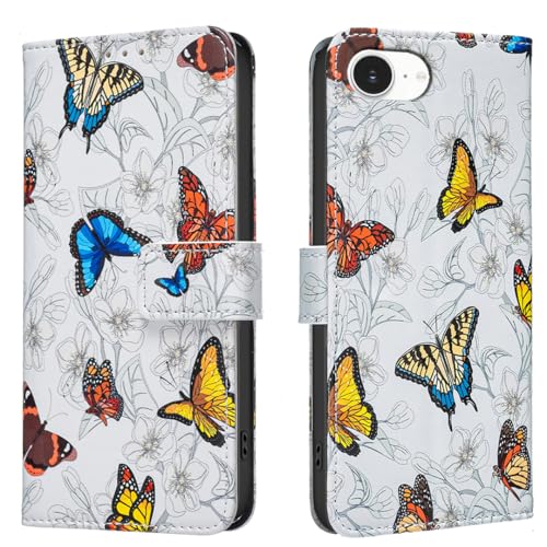 Painted Leather Case Flip Phone Case for iPhone 16E, Blue Butterfly Flower Rose Multifunctional Leather Phone Case Wallet Flip Stand with Multi-Card Slot Pocket Painted Leather Case Flip Phone Case for iPhone 16E, Blue Butterfly Flower Rose Multifunctional Leather Phone Case Wallet Flip Stand with Multi-Card Slot Pocket von iTape