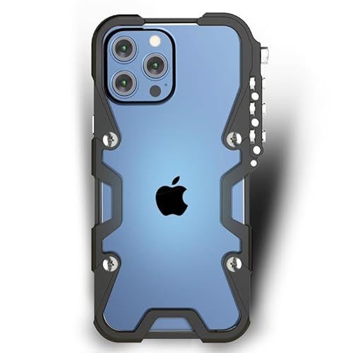 Roboterarm Metall Handyhülle für iPhone 15 Pro Max Steampunk Gothic Stil Handyhülle Mechanische Enthusiasten Schwarz von iTape