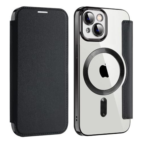 Schutzhülle für iPhone 14 mit Kreditkartenhalter, RFID-Blockierung, kompatibel mit magnetischem kabellosem Laden, Schwarz von iTape