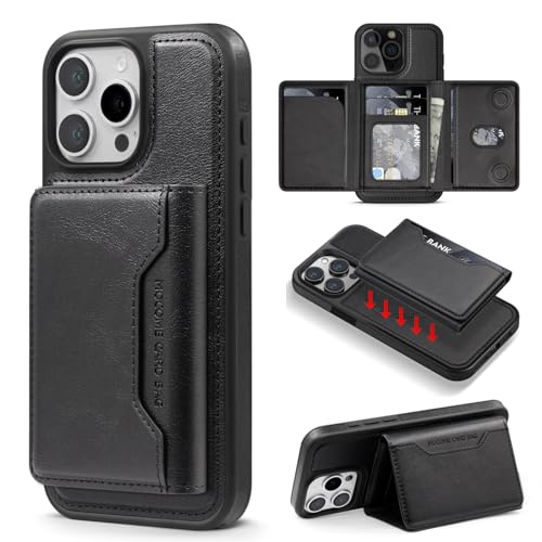 Trifold Card Holder Phone Case for iPhone 16 Pro Max Magnetic Phone Case Card Slot Wallet Photo Clip Black Trifold Card Holder Phone Case for iPhone 16 Pro Max Magnetic Phone Case Card Slot Wallet Photo Clip Black von iTape