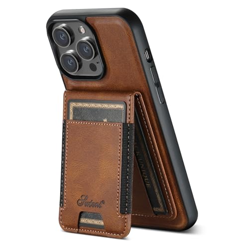Wachsmuster Handyhülle für iPhone 13, Ultradünn Einfach Kartenhalter Durable Puffer [Stoßfeste TPU Innenschale], Zwei-in-Eins Kartenhalter Handyhülle Braun von iTape