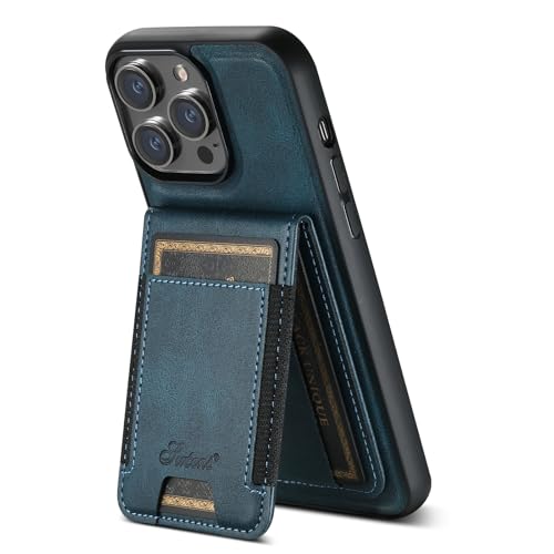 Wachsmuster Handyhülle für iPhone 13 Pro max, Ultradünn Einfach Kartenhalter Durable Puffer [Stoßfeste TPU Innenschale], Zwei in Eins Kartenhalter Handyhülle Blau von iTape
