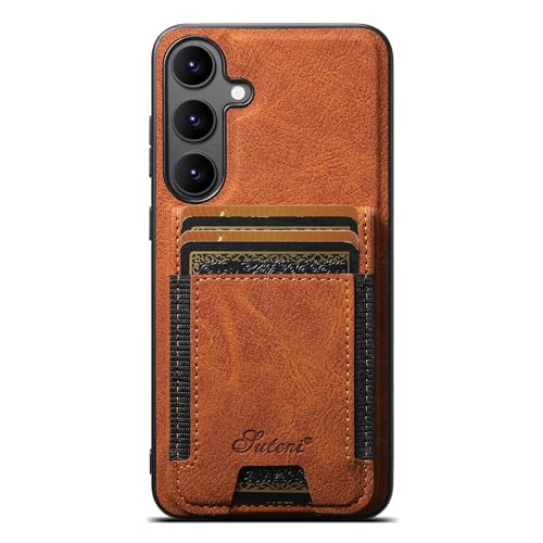Wallet 2 in 1 Handyhülle für Samsung Galaxy S25+, Litchi Leder Handyhülle, Ultradünn Einfach Kartenhalter Wallet Clip Haltbarer Puffer [Stoßfeste TPU-Innenschale] Lila von iTape