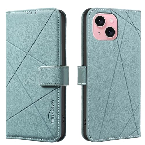 Wallet Handyhülle für iPhone 14, RFID Anti-Diebstahl Brieftasche, Gepresste Kante Ledertasche Flip Cover Ständer Grün Wallet Handyhülle für iPhone 14, RFID Anti-Diebstahl Brieftasche, Gepresste Kante Ledertasche Flip Cover Ständer Grün von iTape