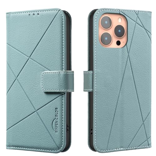Wallet Handyhülle für iPhone 15 Pro Max, RFID Anti-Diebstahl Brieftasche, Gepresste Kante Ledertasche Flip Cover Ständer Grün Wallet Handyhülle für iPhone 15 Pro Max, RFID Anti-Diebstahl Brieftasche, Gepresste Kante Ledertasche Flip Cover Ständer Grün von iTape