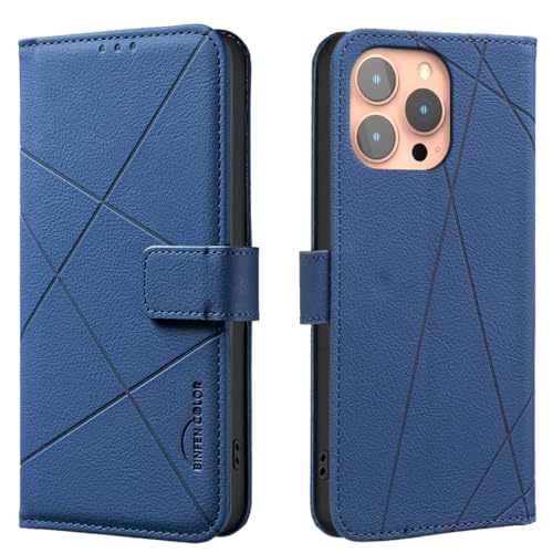 Wallet Handyhülle für iPhone 16 Pro Max, RFID Anti-Diebstahl Brieftasche, Gepresste Kante Ledertasche Flip Cover Ständer Blau Wallet Handyhülle für iPhone 16 Pro Max, RFID Anti-Diebstahl Brieftasche, Gepresste Kante Ledertasche Flip Cover Ständer Blau von iTape