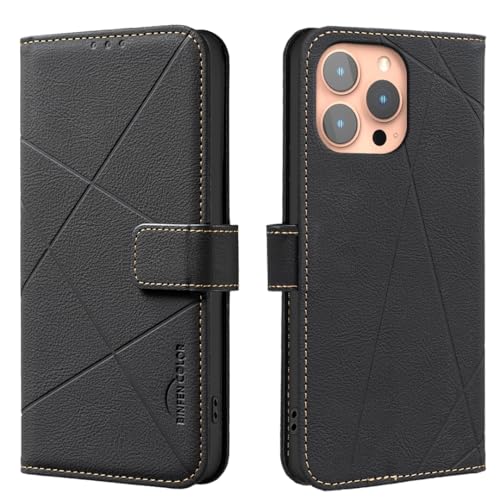 Wallet Handyhülle für iPhone 16 Pro Max, RFID Anti-Diebstahl Brieftasche, Gepresste Kante Ledertasche Flip Cover Ständer Schwarz Wallet Handyhülle für iPhone 16 Pro Max, RFID Anti-Diebstahl Brieftasche, Gepresste Kante Ledertasche Flip Cover Ständer Schwarz von iTape