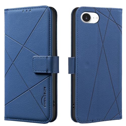 Wallet Handyhülle für iPhone 16E, RFID Anti-Diebstahl Brieftasche, Gepresste Kante Ledertasche Flip Cover Ständer Blau Wallet Handyhülle für iPhone 16E, RFID Anti-Diebstahl Brieftasche, Gepresste Kante Ledertasche Flip Cover Ständer Blau von iTape