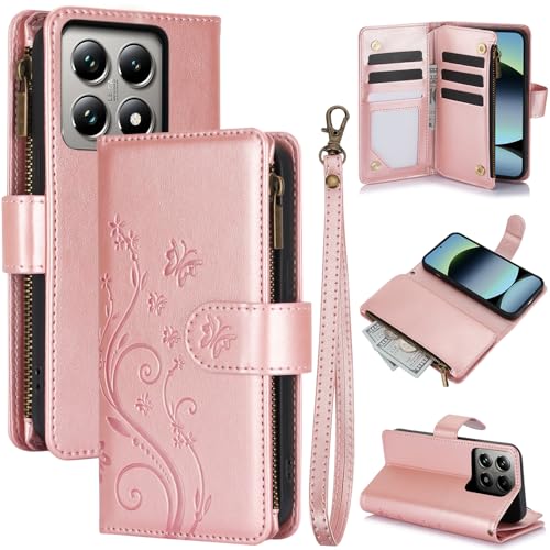 iTape Orchidee Schmetterling Handyhülle für Xiaomi 14T Pro mit mehreren Kartenfächern, Brieftasche, Magnetverschluss, stoßfeste Schutzhülle mit Handschlaufe iTape Orchidee Schmetterling Handyhülle für Xiaomi 14T Pro mit mehreren Kartenfächern, Brieftasche, Magnetverschluss, stoßfeste Schutzhülle mit Handschlaufe von iTape