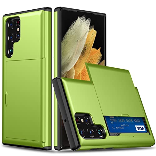 iTape Slide Card Case für Samsung Galaxy S22 Ultra mit Kreditkartenfach, erhöhter Rahmen, doppellagige Stoßdämpfung, Solid Bumper Grün iTape Slide Card Case für Samsung Galaxy S22 Ultra mit Kreditkartenfach, erhöhter Rahmen, doppellagige Stoßdämpfung, Solid Bumper Grün von iTape
