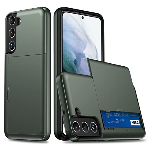 iTape Slide Card Case für Samsung Galaxy S22 mit Kreditkartenfach, erhöhter Rahmen, doppellagige Stoßdämpfung, solide Bumper, Dunkelgrün iTape Slide Card Case für Samsung Galaxy S22 mit Kreditkartenfach, erhöhter Rahmen, doppellagige Stoßdämpfung, solide Bumper, Dunkelgrün von iTape