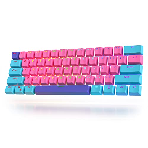 iTastatur 61 PBT Game Keycap, 60% Hintergrundbeleuchtung mit Key Puller OEM Konfiguration American Layout, 87/104 Cherry MX Mechanische Tastatur (keine Tastatur) (Ahris) von iTastatur