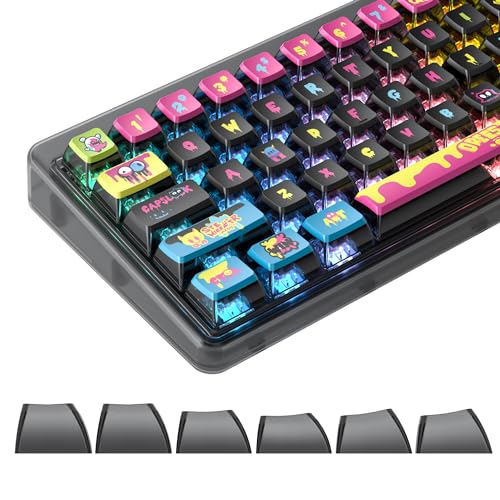 iTastatur Pudding-Tastenkappen, 120 Tastenkappen, ASA-Profil, PBT-Farbstoff-Sublimation, Transparentes ANSI-US-Layout für Cherry MX-Schalter 61 68 87 96 104 mechanische Tastatur von iTastatur